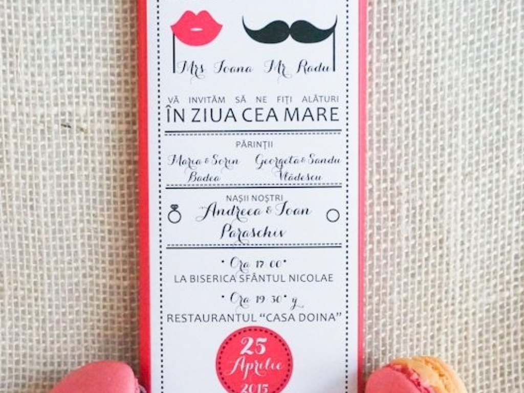 Invitatie de nunta ciocolata Mr & Mrs