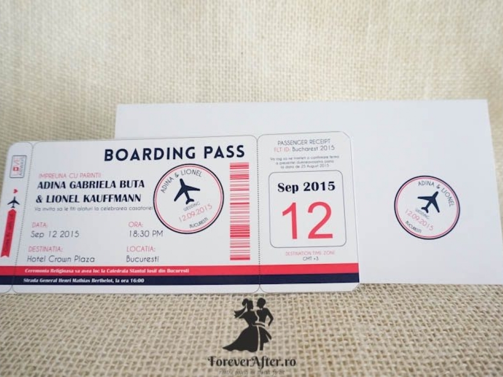 Invitatie de nunta Boarding Pass