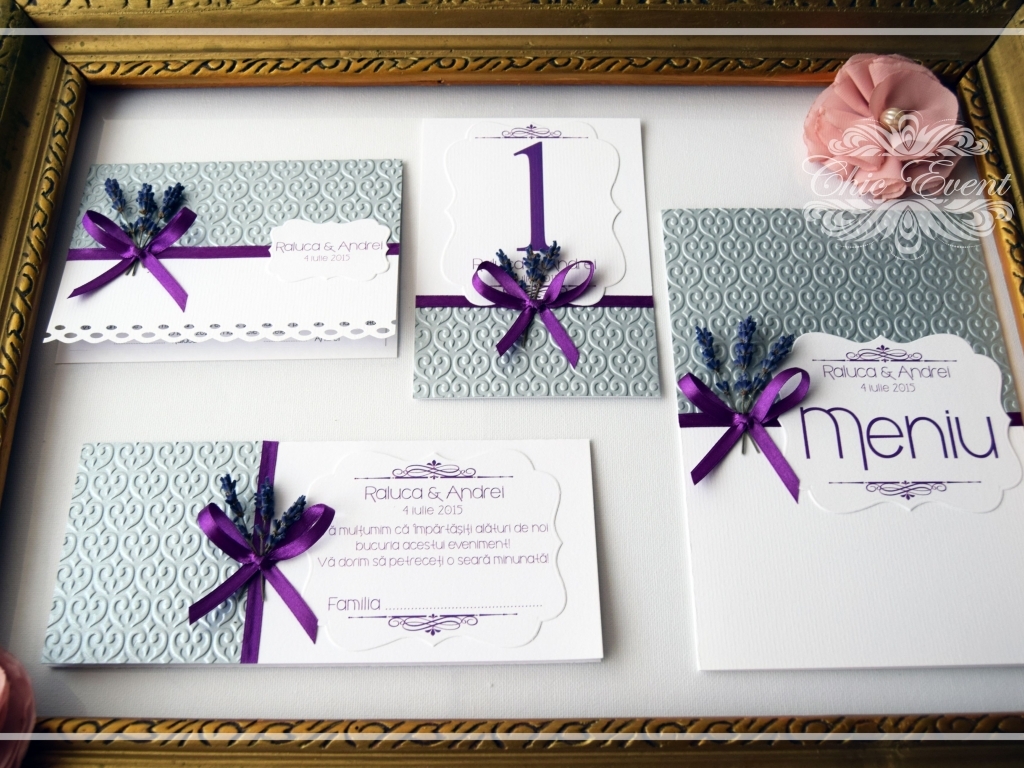 Invitatie de nunta handmade Lavanda