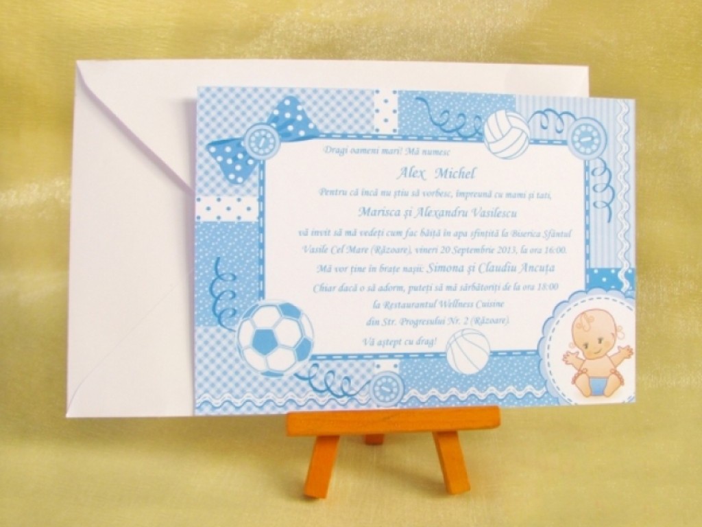 Invitatie de botez Blue Baby