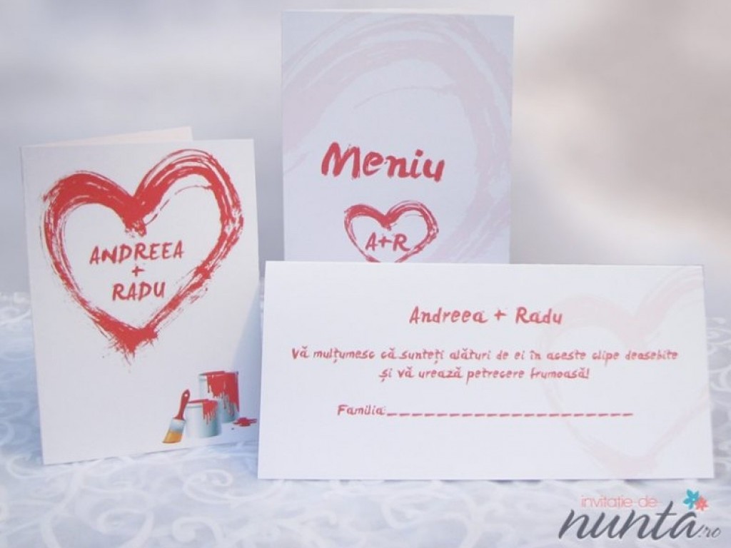 Invitatie de nunta Painted Heart