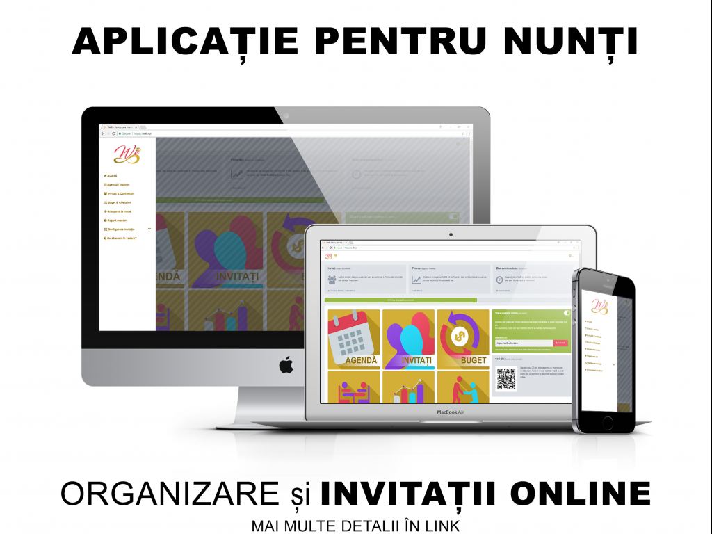 Invitatii online interactive & organizator nunta