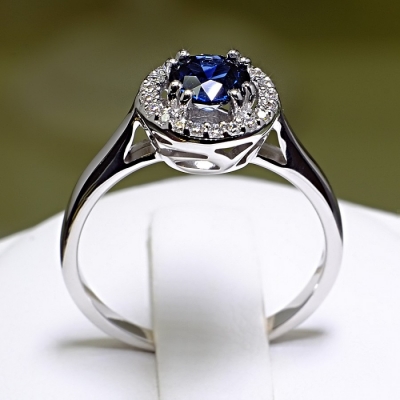 Inel din aur cu Safir si Diamante 030 SFDI