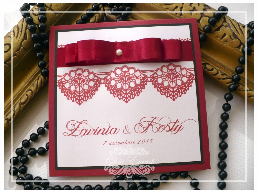 Invitatie de nunta handmade Marsala Vibe