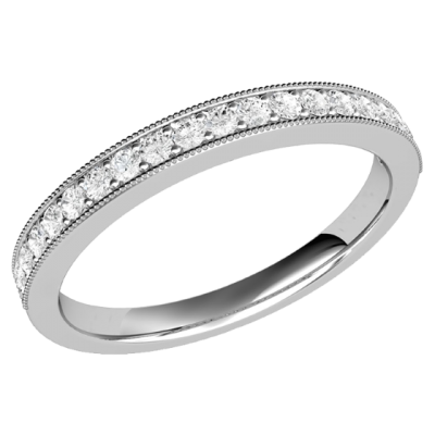 Verigheta cu Diamant/ inel eternity Dama Aur Alb, 18kt cu 19 Diamante Rotund Briliant in Setare Gheare RD530W