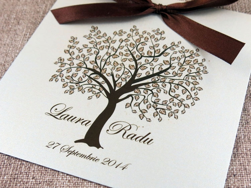 Invitatie de nunta Vintage Tree