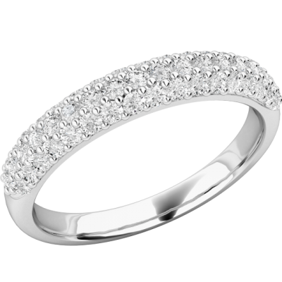 Verigheta cu Diamant/inel Eternity Dama Aur Alb, 18kt cu 52 Diamante Rotund Briliant RDW157W