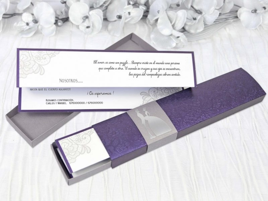 Invitatie de nunta Purple Box