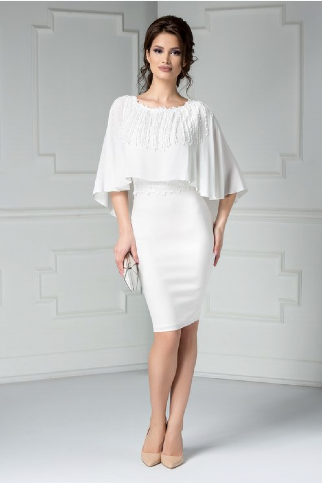 Rochie Leonard Collection alba de cununie civila de lux