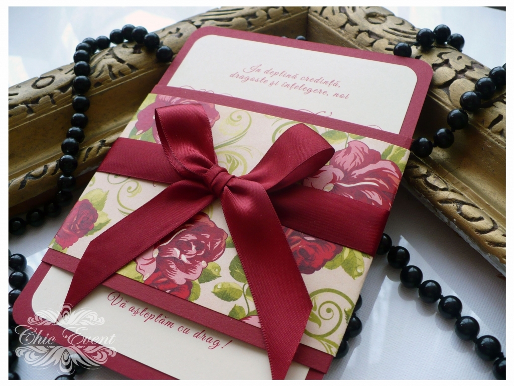 Invitatie de nunta handmade Flower Blossom – Trandafiri