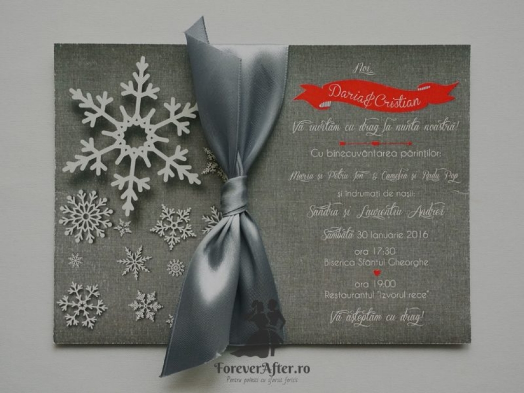 Invitatie de nunta Snowflakes