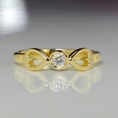 Inel de logodna sau aniversar din aur cu diamant i817