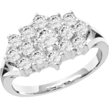 Inel Cocktail cu Diamante/Inel de Logodna Dama Aur Alb 18kt cu Diamante Rotund Briliant RD414W