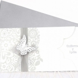 Invitatie de nunta Silver Butterfly