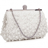 Clutch Melia Alb Din Perle