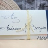 Invitatie de nunta cu snur Blue Script