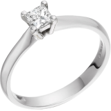 Inel de Logodna Solitaire Dama Aur Alb 18kt cu un Diamant Forma Princess in Setare 4-Gheare RD116W