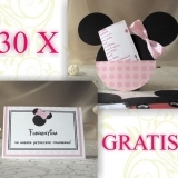 Oferta invitatii botez Minnie Mouse si card asezare gratuit