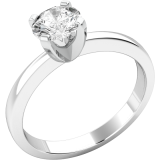 Inel de Logodna Solitaire Dama Aur Alb 18kt cu un Diamant Rotund Briliant, Stil Clasic RD444W