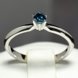 Inel de logodna din aur cu diamant albastru 009DB