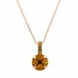 Pandantiv cu lant November Lucky Birthstone - The Color of Your Life placat cu aur 24K | 5056-203203RG