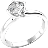 Inel de Logodna Solitaire Dama Aur Alb 18kt cu un Diamant Rotund Briliant in Setare 4-Gheare, Montura Rasucita RD496W