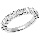 Inel Semi Eternity Dama Aur Alb, 18kt cu 11 Diamante Rotund Briliant in Setare Gheare RD302W