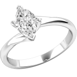 Inel de Logodna Solitaire Dama Aur Alb 18kt cu un Diamant Forma Marchiza, Stil Rasucit  RD443W